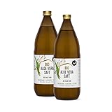 nu3 Bio Aloe Vera Saft - 2L in Glasflasche - Pflanzensaft aus biologischem Anbau - Unverdünnt & Vegan - per Hand verarbeitet - kalorienarm - frei von Konservierungsstoffen