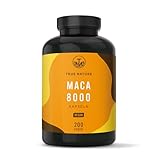 Maca Kapseln Gold 20:1 hochdosiert - 8000 mg PRO Kapsel (200 Stück) Premium Maca Extrakt - Vegan, Deutsche Produktion - TRUE NATURE®