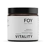 FOY® – Astaxanthin, Vitamin D3/K2, Vitamin E (Antioxidans) mit MCT-Öl für hohe Bioverfügbarkeit – 60 hochdosierte Kapseln, laborgeprüft, vegan
