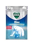 Wick Blau Hustenbonbons ohne Zucker ein tiefes Atemerlebnis dank Menthol und natürlichem Arvensis Minz-Aroma - 1er Pack (1 x 72 g)