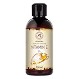 Vitamin E Öl 250ml - Natürliches Öl - Reich an Vitamin E - Vitamin E Oil - Pflege für Gesicht - Körperpflege - Haare - Kosmetik Öl