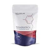 MoleQlar Resveratrol Pulver - Nahrungsergänzungsmittel aus innovativer Hefefermentation - 500mg Resveratrol pro Portion - über 98% Reinheit (30g)