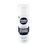 NIVEA MEN Sensitive Rasierschaum im (6 x 200 ml), Rasierschaum für eine glatte und sanfte Rasur, schonender Rasierschaum für Herren