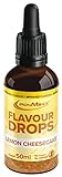 IronMaxx Flavour Drops - Lemon Cheesecake 50ml | kalorienfrei & zuckerfrei | vegane Aromatropfen zum süßen von Lebensmitteln | praktischer Tropfer-Verschluss