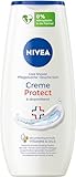 NIVEA Creme Protect & Dexpanthenol Pflegedusche (250 ml), Duschgel mit Vitaminen und wertvollen Ölen, seifenfreie Cremedusche mit Dexpanthenol für trockene und empfindliche Haut