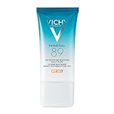 Vichy, Tägliches Feuchtigkeitsverstärkendes Fluid, SPF50+ und 72H Feuchtigkeitspflege, Angereichert mit Hyaluronsäure, Vitamin B3 und Squalen, für trockene Haut, Minéral 89, 50 ml