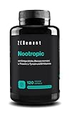 Nootropic, mit Ginkgo Biloba, Bacopa, Grüner Tee, Tyrosin und B-Vitamine, 120 Kapseln | Gedächtnis, kognitive Funktion, klares Denken | Vegan, Laborgeprüft | Zenement