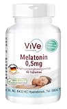 Melatonin 0,5mg - 90 Tabletten - sicher dosiert und vegan - vor dem Schlafengehen | Qualität aus Deutschland von ViVe Supplements