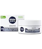 NIVEA MEN Sensitive Intensive Feuchtigkeitscreme (50 ml), langanhaltende Feuchtigkeitspflege für empfindliche Haut, Gesichtscreme für Männer