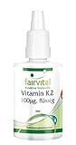 Fairvital | Vitamin K2 MK-7 Tropfen 100µg - 30ml - All-Trans Gehalt mind. 99,5% - Natürlich und fermentiert aus Natto