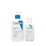 CeraVe Reinigungs-Set, Feuchtigkeitslotion mit Pumpspender (473 ml) und schäumendes Reinigungsgel (88 ml) für Gesicht und Körper, Mit Hyaluron und 3 essenziellen Ceramiden