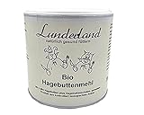 Lunderland Bio-Hagebuttenmehl 300g, 100% Bio Hagebuttenmehl, ganze Hagebutten Plus Hagebuttenschalen gemahlen, Einzelfuttermittel für Hunde und Katzen