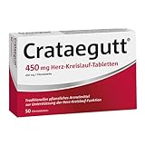 Crataegutt 450 mg Herz-Kreislauf-Tabletten | 50 Tabletten | Pflanzliches Arzneimittel zur Unterstützung der Herz Kreislauf Funktion | Weißdorn hochdosiert | Stärkung für Herz und Kreislauf