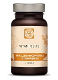 Kala Health Vitamin E - Einzigartige Formel mit allen 8 Tocopherolen und Tocotrienolen - 60 Vitamin E8 T8 Antioxidantien für Haar, Haut & Anti-Aging - GMO & PAK-frei - Hergestellt in der EU