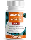 Vitamin B Komplex hochdosiert - 180 Tabletten - alle 8 B-Vitamine (B1, B2, B3, B5, B6, B7, B9, B12) + Co-Faktoren Cholin & Myo-Inositol - laborgeprüft mit Zertifikat - vegan - Vorrat für 6 Monate