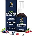 VITACTIV Melatonin Spray Hochdosiert 50ml – 0,5 mg Melatonin pro Tagesdosis - 385 Tage Vorrat, Zuckerfrei & Vegan - plus Passionsblumen Extrakt, Vitamine B1 und B6 - Sofort-Spray Gemischte Früchte