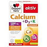 Doppelherz Calcium + Vitamin D3 – Mit Calcium und Vitamin K als Beitrag für den normalen Knochenerhalt – 120 Tabletten