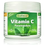 Vitamin C, 250 Gramm Pulver - für Immunsystem, Knochen, Haut, Zähne und Zahnfleisch. Garantiert OHNE Gentechnik. Ohne künstliche Zusätze. Vegan.