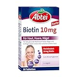 Abtei Biotin 10 mg Forte - Für Haut, Haare und Nägel - Mit 10 mg Biotin - hochdosiert, glutenfrei, für Vegetariert geeignet - 30 Tabletten