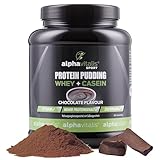 High Protein Pudding Creme 500g - Schoko - cremiges High Protein Pudding Pulver mit Whey + Casein - Pudding Pulver High Protein - Protein Pudding zuckerarm & fettfrei - Made in Germany