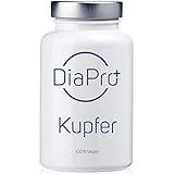 DiaPro® Kupfer Hochdosierte Kupfer-Tabletten mit 2 mg Kupfer pro Tablette aus Kupfer-Gluconat 365 Stück Jahresvorrat 100% Vegan Laborgeprüft