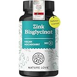 NATURE LOVE® Zink - 365 Tabletten (1 Jahr) - Hochdosiert (25mg): Zink-Bisglycinat (Zink Chelat) - Hoch bioverfügbares Zinc - vegan, laborgeprüft, in Deutschland produziert