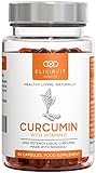 Elixirvit Mizellares Curcumin Forte – 185x höhere Bioverfügbarkeit als Curcuma/Kurkumin – Mizellen Kurkuma Extrakt mit NovaSOL – 60 Flüssig Kapseln Hochdosiert