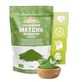 Matcha Tee Pulver Bio - Premium-Qualität - 200g. Original Green Tea aus Japan. ideal zum Trinken. Grüntee-Pulver für Latte, Smoothies, Matcha-Getränk. Hergestellt in Uji, Kyoto.