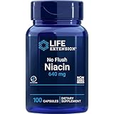 Life Extension No-Flush Niacin (Vitamin B3 ohne Flush), hochdosiert, 100 Kapseln, Laborgeprüft, Glutenfrei, Sojafrei, Ohne Gentechnik