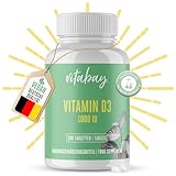 Vitabay - Vitamin D3 Depot 1000 I.E. - 300 Vegane Tabletten - Vitamin D Hochdosiert 1000 Vitamin D 1000 Vitamin D3 Kapseln Vitamin D Tabletten - Vit D Vitamin D Kapseln Vit D3 Vitamin D3 1000