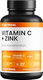Vitamin C 1000 mg und Zink - tragen zur normalen Funktion des Immunsystems bei - 1 Tablette pro Tag - Hochdosiert - Reines Vitamin C - 150 Tabletten - Premium Qualität