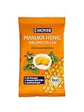 HOYER Manuka Honig Halspastillen Bio mit Propolis & Zitronenmelisse - Mit echtem Manukahonig, MGO 150+ - Wohltuend für Hals & Rachen - 30 g
