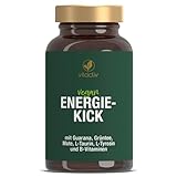 VITACTIV Energie Kick - 90 Guarana Kapseln mit Mate, Grüner Tee, L-Tyrosin, L-Taurin plus B Vitamine - Energy Kapseln, 100mg Koffein Booster - Vegan, Hochdosiert