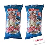 OK Snacks Schweinekrusten 100g (2er Pack)| LOW CARB & HIGH PROTEIN | Dänische Qualität + Zama4Zingo Karte