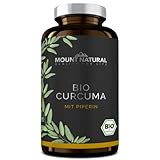 Bio Curcuma mit Piperin- 210 Kapseln - hochdosiert mit Curcumin & schwarzem Pfeffer -vegan & ohne Zusatzstoffe -laborgeprüft aus Deutschland