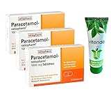 Paracetamol-ratiopharm 1000 mg Tabletten 3x10 Stück inclusive einer Handcreme von vitend - Der gut verträgliche Klassiker hilft gegen Schmerzen und Fieber