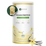 Vetain Vegan Protein VANILLE - BIO Veganes Proteinpulver - Bestens verträglich, natürlich lecker - Ohne Süßungsmittel, Zuckerzusätze oder Allergene - Eiweiß aus 5 pflanzlichen Komponenten - 600g
