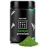 Matcha & CO | 100 % biologischer Premium-Matcha-Tee 80 g [Zeremonielle Premiumqualität]. Bio-Grünteepulver aus Japan. Zeremonieller Bio-Matcha-Tee. 100 % natürlicher Premium-Matcha-Grüntee