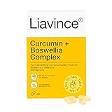 Liavince Curcumin + Boswellia Complex mit Vitamin D, 60 Kapseln, Curcumin- und Boswellia serrata-Extrakt, Glutenfrei, Laktosefrei, Für Vegetarier, Zur Unterstützung von Immunsystem und Knochen
