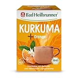 Bad Heilbrunner Bio Kurkuma + Orangen Tee - Kräutertee im Filterbeutel - Kurkuma, Hibiskus und Orangen - harmonische Zusammenspiel (5 x15 Stück Filterbeutel)