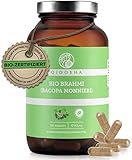 QIDOSHA® Brahmi Kapseln Bio I VERGLEICHSSIEGER* I 180 Stk I 1000mg Brahmi je Tagesportion I Bio Brahmi Pulver hochdosiert I Bacopa monnieri 500 mg Brahmi je Kapsel I kleines Fettblatt I vegan