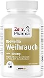 ZeinPharma Weihrauch 450 mg 120 Kapseln - Indischer Boswellia serrata Weihrauch, Kapseln mit 75% Boswellia-Säuren, Nahrungsergänzungsmittel vegan