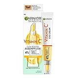 Garnier Vitamin C Anti-Müdigkeits Augencreme, Für eine strahlende und wache Augenpartie, Gegen Augenringe und Krähenfüße, Glow Booster Augenpflege, SkinActive, 1 x 15 ml