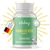 Vitabay - Vitamin D3 Depot 50.000 I.E. - 120 Vegane Tabletten - Vitamin D 50.000 Hochdosiert Vitamin D 50000 Vitamin D3 Kapseln Vitamin D Tabletten - Vit D Vitamin D Kapseln Vit D3 Vitamin D3 50000