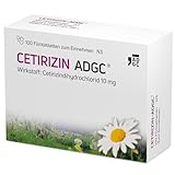 Cetirizin-ADGC® - 100 Stück - Allergie-Tablette mit schneller und langanhaltender Wirkung gegen Allergien, Heuschnupfen, Nesselsucht und tränende Augen - für Erwachsene und Kinder ab 6 Jahren