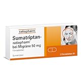 Sumatriptan-ratiopharm bei Migräne 50 mg: Gegen akute Migräne-Kopfschmerzen - lindert auch Übelkeit, Licht- und Lärmempfindlichkeit, 2 Stk.