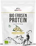 AlpenPower BIO ERBSENPROTEIN 600 g - 100% reines Erbsenprotein-Isolat - Ohne Zusatzstoffe & Vegan - Hochwertiges Eiweiß-Pulver mit 85% Protein