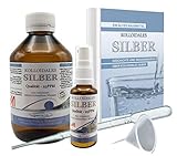 LIQUID FOR LIFE® Kolloidales Silber 25ppm - 250ml Silberwasser - inklusive 30ml Sprühflasche und Zubehör, in STRAHLENSCHUTZVERPACKUNG und RATGEBER