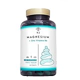 Magnesium Hochdosiert Kapseln Zink Vitamin B6 Komplex | ZMA | Muskelfunktion, Energie, Verringerte Müdigkeit | Schlaf Supplement | Hoch Bioverfügbar. 120 Kapseln. Vegan. EU N2 Natural Nutrition