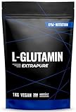 1000g Ultrareines L-Glutamin Pulver extra hochdosiert - Glutamin Pulver - Laborgeprüft und vegan – Made in Germany 1kg - Neutraler Geschmack